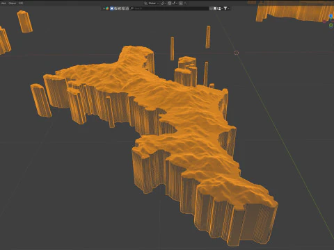 Seychelles terrain map 3D Model