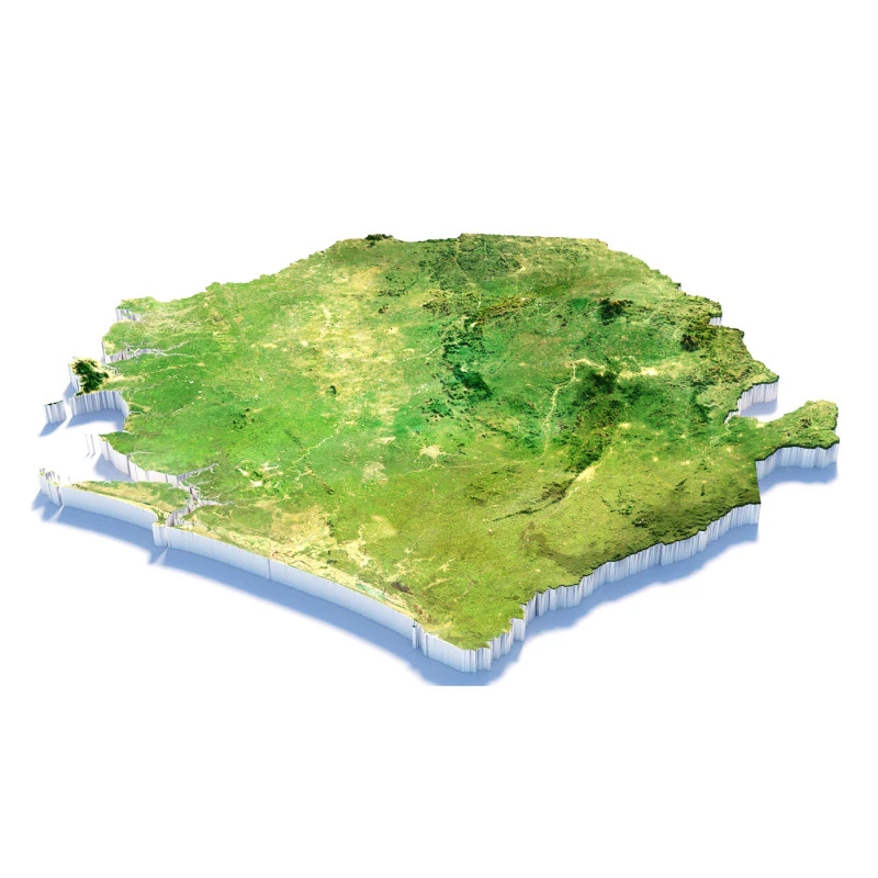 Sierra Leone terrain map 3D Model .c4d .max .obj .3ds .fbx .stl .blend