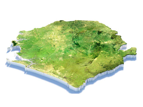 Sierra Leone terrain map 3D Model