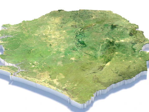 Sierra Leone terrain map 3D Model
