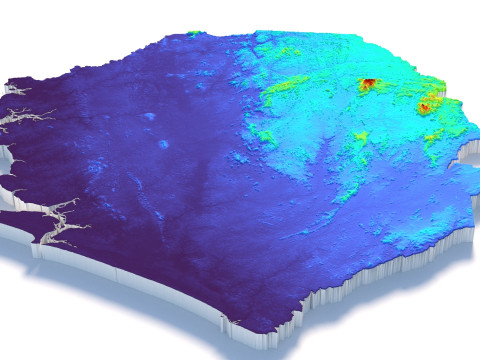 Sierra Leone terrain map 3D मॉडल