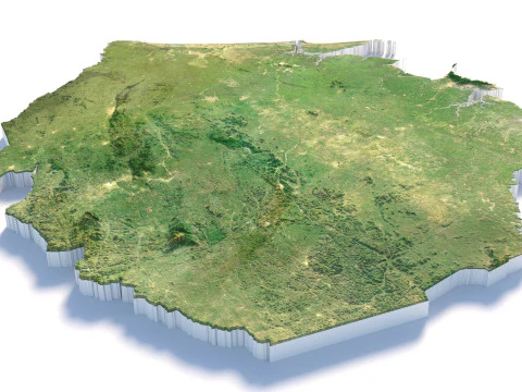 Sierra Leone terrain map 3D Model