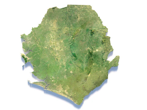 Sierra Leone terrain map 3D Model