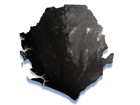 Sierra Leone terrain map 3D मॉडल