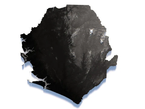 Sierra Leone terrain map 3D Model