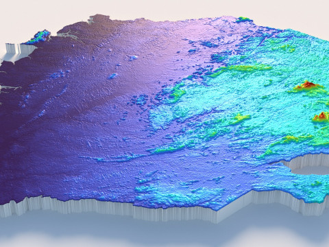 Sierra Leone terrain map 3D मॉडल