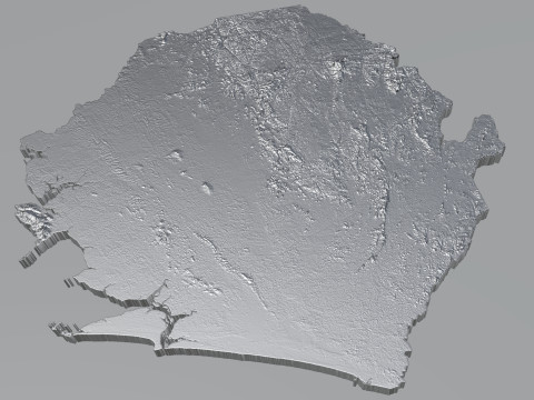 Sierra Leone terrain map 3D मॉडल