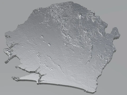 Sierra Leone terrain map 3D Model