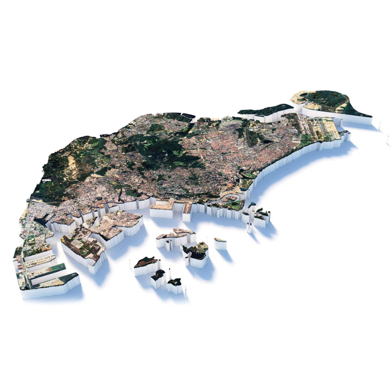 Singapore terrain map 3D Model .c4d .max .obj .3ds .fbx .stl .blend 