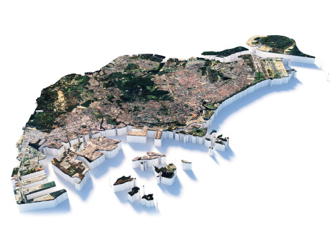 Singapore terrain map Modelo 3D