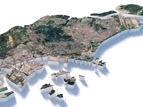 Singapore terrain map Modelo 3D