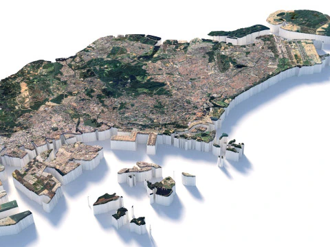 Singapore terrain map 3D Model