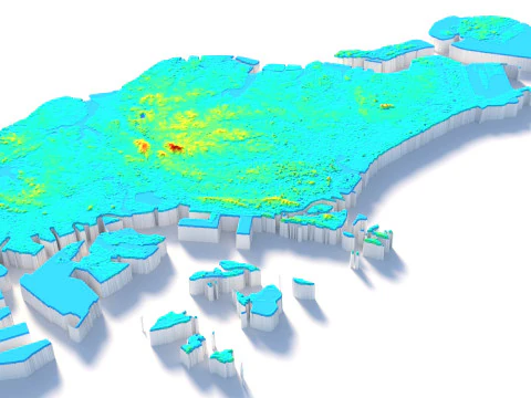 Singapore terrain map 3D Model