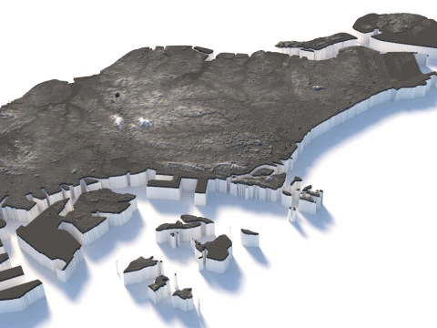 Singapore terrain map 3D Model