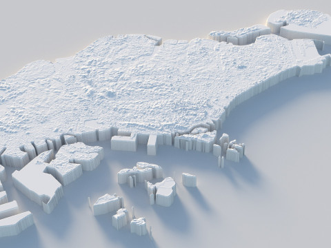Singapore terrain map Modelo 3D