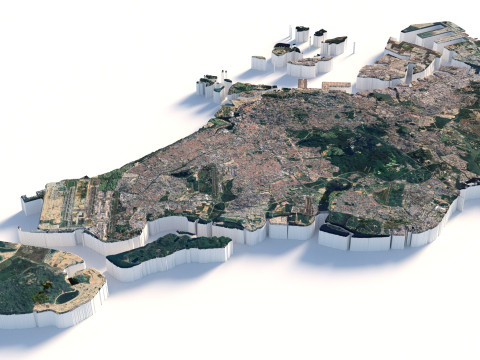 Singapore terrain map Modelo 3D