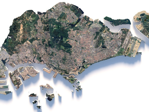 Singapore terrain map Modelo 3D