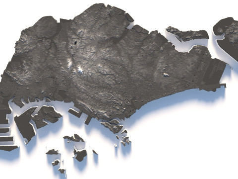 Singapore terrain map Modelo 3D