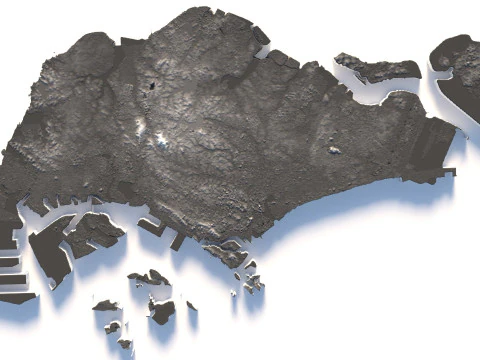 Singapore terrain map 3D Model