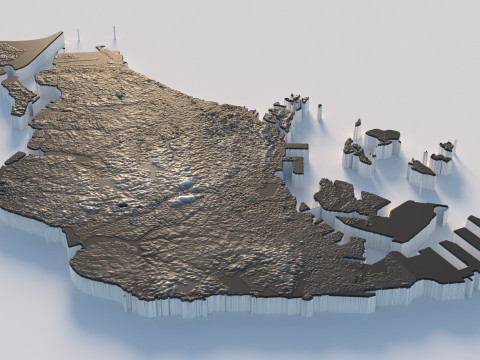 Singapore terrain map Modelo 3D