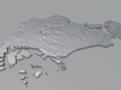 Singapore terrain map Modelo 3D