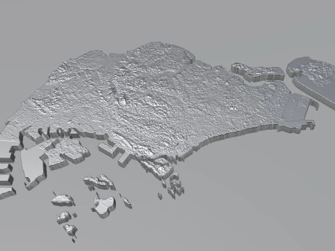 Singapore terrain map 3D Model