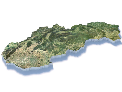 Slovakia terrain map 3D Модель