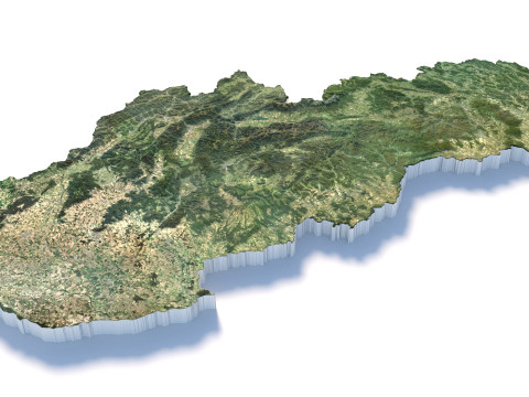 Slovakia terrain map Modèle 3D