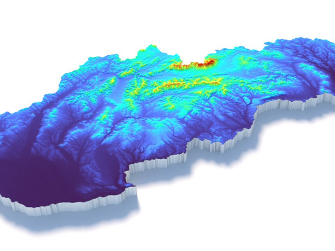 Slovakia terrain map Modèle 3D