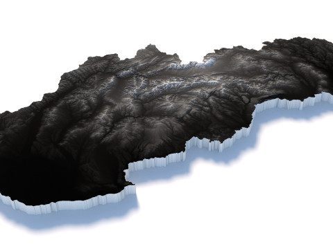 Slovakia terrain map Modèle 3D