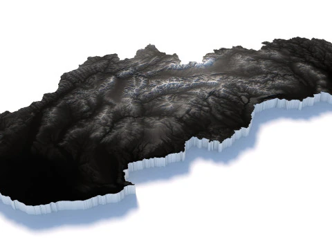 Slovakia terrain map 3D Model