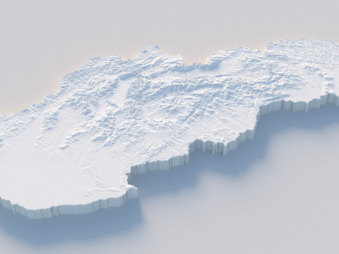 Slovakia terrain map Modèle 3D