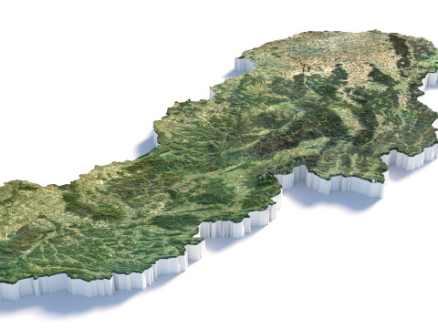 Slovakia terrain map Modèle 3D