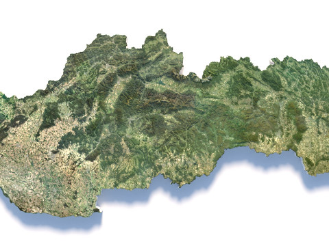 Slovakia terrain map Modèle 3D