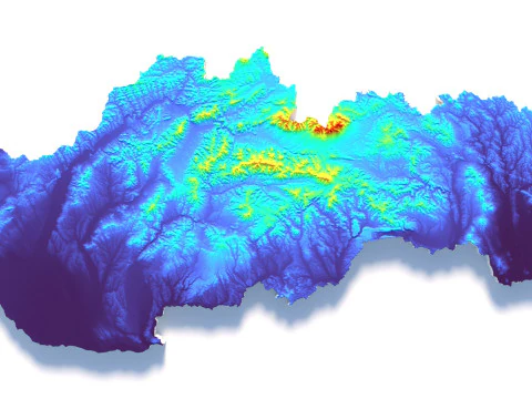 Slovakia terrain map 3D Model
