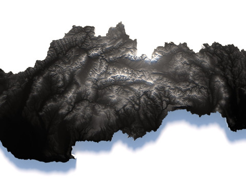 Slovakia terrain map Modèle 3D