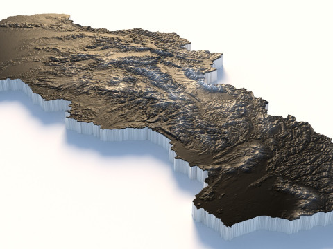 Slovakia terrain map Modèle 3D