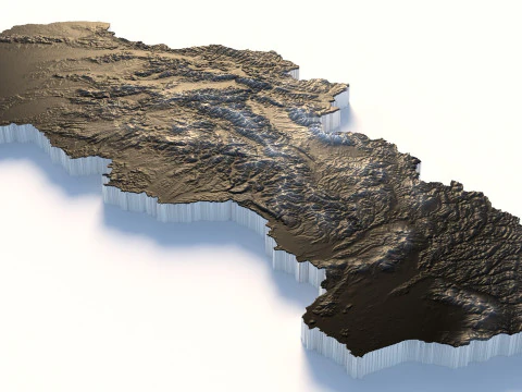 Slovakia terrain map 3D Model