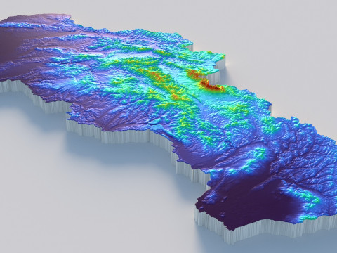 Slovakia terrain map Modèle 3D