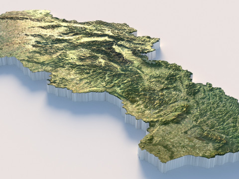 Slovakia terrain map Modèle 3D