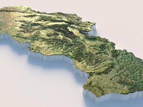 Slovakia terrain map 3D Model