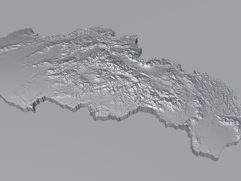 Slovakia terrain map Modèle 3D