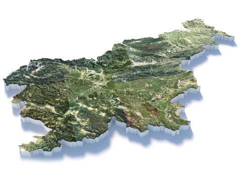 Slovenia terrain map Modello 3D