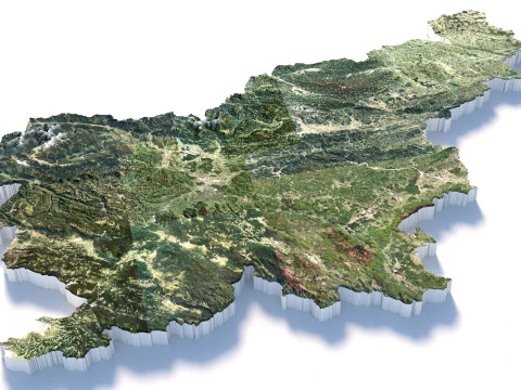 Slovenia terrain map 3D Model