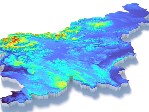 Slovenia terrain map 3D Model