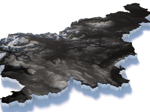 Slovenia terrain map 3D Модель