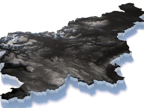 Slovenia terrain map 3D Model