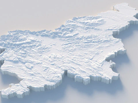 Slovenia terrain map 3D Model
