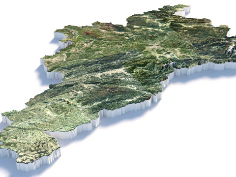 Slovenia terrain map 3D Model