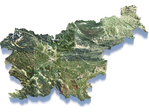 Slovenia terrain map 3D Model